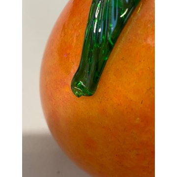 FRUTTO VETRO SOFFIATO MURANO Formia PERA GIALLO ARANCIONE VINTAGE ART GLASS '50s