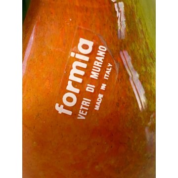 FRUTTO VETRO SOFFIATO MURANO Formia PERA GIALLO ARANCIONE VINTAGE ART GLASS '50s
