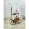 CARRELLO BAR MID CENTURY MODERN LEGNO OTTONE MANIGLIE DESIGNO MAZZA GOLF