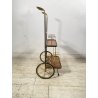 CARRELLO BAR MID CENTURY MODERN LEGNO OTTONE MANIGLIE DESIGNO MAZZA GOLF