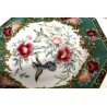 SET 2 PIATTI DECORATIVI MOTIVO FLOREALE GEOMETRICO PEONIE FLOREAL BIRDS CHINA 