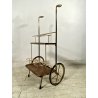 CARRELLO BAR MID CENTURY MODERN LEGNO OTTONE MANIGLIE DESIGNO MAZZA GOLF