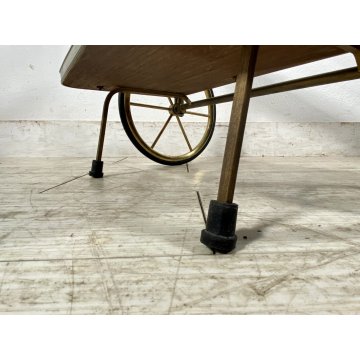 CARRELLO BAR MID CENTURY MODERN LEGNO OTTONE MANIGLIE DESIGNO MAZZA GOLF