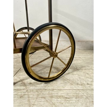 CARRELLO BAR MID CENTURY MODERN LEGNO OTTONE MANIGLIE DESIGNO MAZZA GOLF