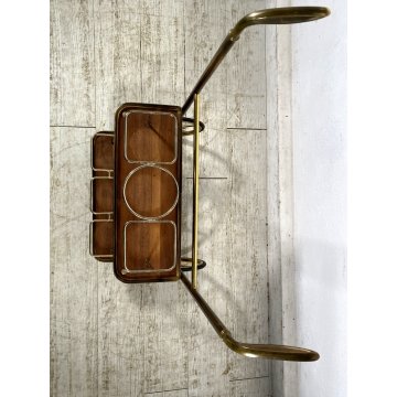 CARRELLO BAR MID CENTURY MODERN LEGNO OTTONE MANIGLIE DESIGNO MAZZA GOLF
