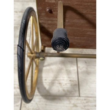 CARRELLO BAR MID CENTURY MODERN LEGNO OTTONE MANIGLIE DESIGNO MAZZA GOLF