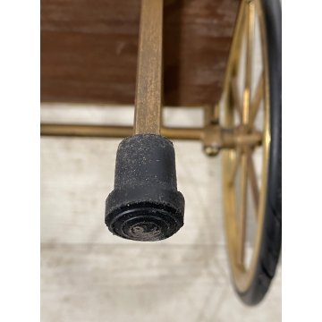 CARRELLO BAR MID CENTURY MODERN LEGNO OTTONE MANIGLIE DESIGNO MAZZA GOLF