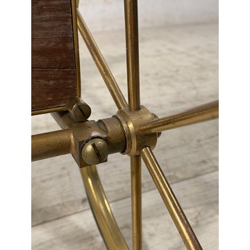 CARRELLO BAR MID CENTURY MODERN LEGNO OTTONE MANIGLIE DESIGNO MAZZA GOLF