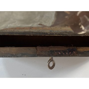 ANTICO GRUPPO SCULTOREO GESSO CASSETTA ELAMOSINA MISSIONI FRANCESCANE '800