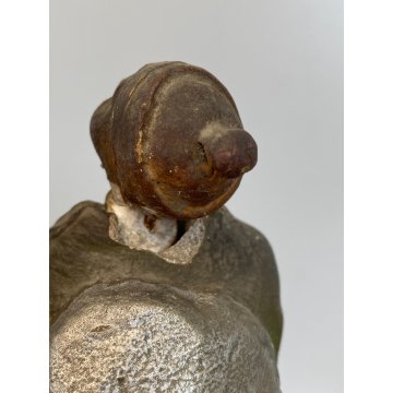 ANTICO GRUPPO SCULTOREO GESSO CASSETTA ELAMOSINA MISSIONI FRANCESCANE '800