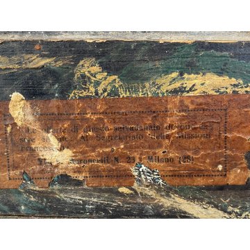 ANTICO GRUPPO SCULTOREO GESSO CASSETTA ELAMOSINA MISSIONI FRANCESCANE '800