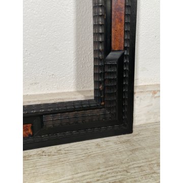 ANTICA CORNICE GUILLOCHE epoca 800 OLD LEGNO SCOLPITO EBANIZZATO 92X72cm RADICA