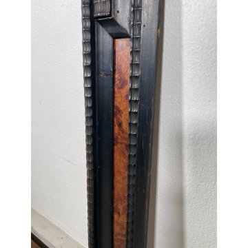 ANTICA CORNICE GUILLOCHE epoca 800 OLD LEGNO SCOLPITO EBANIZZATO 92X72cm RADICA