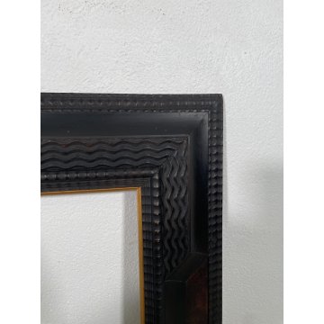 ANTICA CORNICE guillochè epoca 1800 OLD LEGNO SCOLPITO EBANIZZATO 92X72cm RADICA