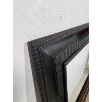 ANTICA CORNICE guillochè epoca 1800 OLD LEGNO SCOLPITO EBANIZZATO 92X72cm RADICA