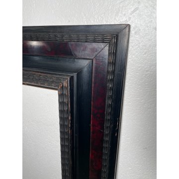 GRANDE ANTICA CORNICE GUILLOCHE epoca 800 LEGNO SCOLPITO EBANIZZATO 151 X 112 cm