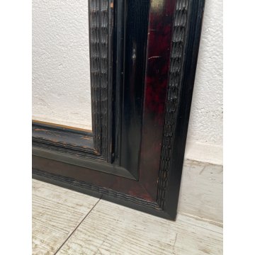 GRANDE ANTICA CORNICE GUILLOCHE epoca 800 LEGNO SCOLPITO EBANIZZATO 151 X 112 cm