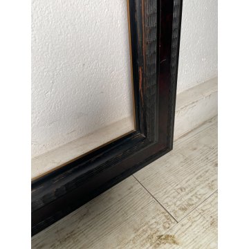 GRANDE ANTICA CORNICE GUILLOCHE epoca 800 LEGNO SCOLPITO EBANIZZATO 151 X 112 cm