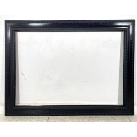 ENORME ANTICA CORNICE GUILLOCHE epoca 800 LEGNO SCOLPITO EBANIZZATO 151 X 112 cm