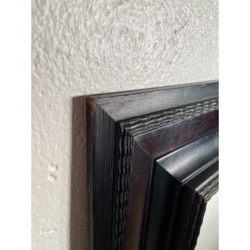 ENORME ANTICA CORNICE GUILLOCHE epoca 800 LEGNO SCOLPITO EBANIZZATO 151 X 112 cm