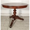 ANTICO TAVOLO SALOTTO ROTONDO ø 89 cm epoca 800 legno NOCE OLD WOOD TABLE pranzo