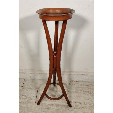 ANTICO TRESPOLO PORTA VASO legno faggio EPOCA 900 STILE THONET treppiede STATUA