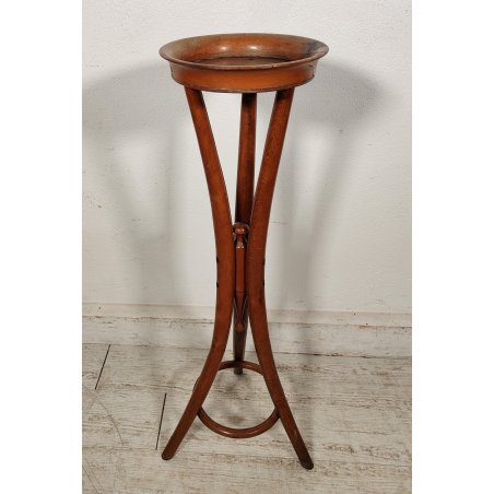 ANTICO TRESPOLO PORTA VASO legno faggio EPOCA 900 STILE THONET treppiede STATUA