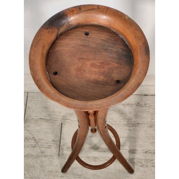ANTICO TRESPOLO PORTA VASO legno faggio EPOCA 900 STILE THONET treppiede STATUA