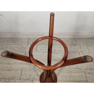 ANTICO TRESPOLO PORTA VASO legno faggio EPOCA 900 STILE THONET treppiede STATUA