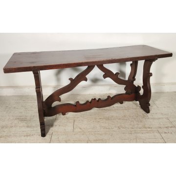 ANTICO TAVOLO a LIRA FRATINO epoca 1800 TAVOLINO LEGNO NOCE consolle RETTANGOLO