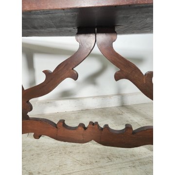 ANTICO TAVOLO a LIRA FRATINO epoca 1800 TAVOLINO LEGNO NOCE consolle RETTANGOLO
