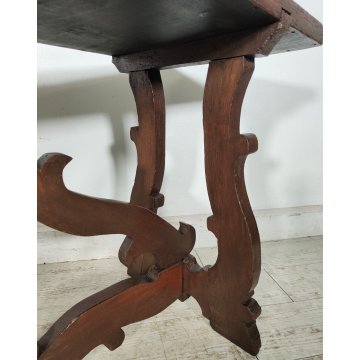 ANTICO TAVOLO a LIRA FRATINO epoca 1800 TAVOLINO LEGNO NOCE consolle RETTANGOLO