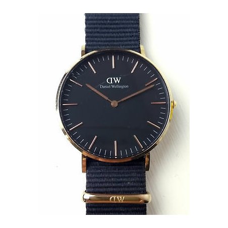 OROLOGIO POLSO DANIEL WELLINGTON CLASSIC CORNWELL NERO VINTAGE WRIST WATCH