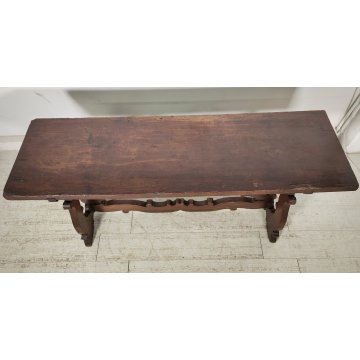 ANTICO TAVOLO a LIRA FRATINO epoca 1800 TAVOLINO LEGNO NOCE consolle RETTANGOLO