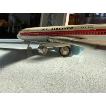 GIOCO LATTA VINTAGE AEREO FRICTION Jet Airliner BOEING MF-833 FUNZIONA CHINA '60