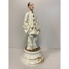STATUINA FIGURA Pierrot 1846 PORCELLANA CAPODIMONTE Roberto Brambilla 30 cm/h