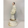 STATUINA FIGURA Pierrot 1846 PORCELLANA CAPODIMONTE Roberto Brambilla 30 cm/h