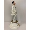STATUINA FIGURA Pierrot 1846 PORCELLANA CAPODIMONTE Roberto Brambilla 30 cm/h