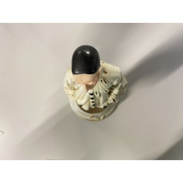 STATUINA FIGURA Pierrot 1846 PORCELLANA CAPODIMONTE Roberto Brambilla 30 cm/h