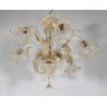 ANTICO LAMPADARIO PRIMI 1900 VETRO ORO MURANO FOGLIE 6 LUCI VENEZIA HANGING LAMP