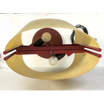 LAMPADA Stilnovo DESIGN R Beretta A Macchi Cassia METALLO GHISA PERGAMENA 2 LUMI