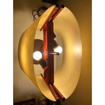 LAMPADA Stilnovo DESIGN R Beretta A Macchi Cassia METALLO GHISA PERGAMENA 2 LUMI