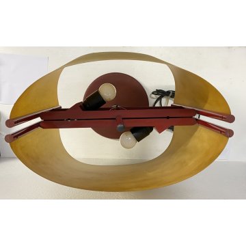 LAMPADA Stilnovo DESIGN R Beretta A Macchi Cassia 2 LUMI METALLO GHISA PERGAMENA