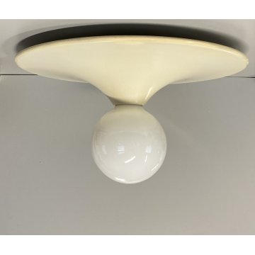 LAMPADA PARETE SOFFITTO Stilnovo "Disco" DESIGN G. Gorgoni METALLO BIANCO ø 39cm