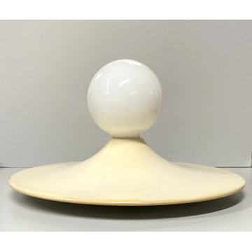 LAMPADA PARETE SOFFITTO Stilnovo DISCO DESIGN G. Gorgoni METALLO BIANCO ø 39cm