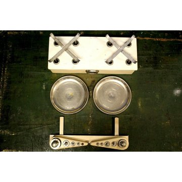 ANTICA BILANCIA 2 PIATTI CUCINA NEGOZIO PESA MARMO LEGNO FERRO Set 10 PESI '900