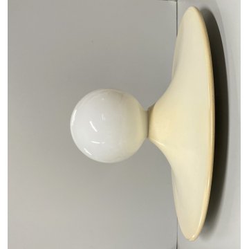 LAMPADA PARETE SOFFITTO Stilnovo DISCO DESIGN G. Gorgoni METALLO BIANCO ø 39cm