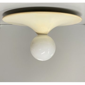 LAMPADA PARETE SOFFITTO Stilnovo DISCO DESIGN G. Gorgoni METALLO BIANCO ø 39cm