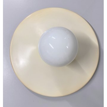 LAMPADA SOFFITTO PARETE Stilnovo DISCO DESIGN G. Gorgoni METALLO BIANCO ø 39cm