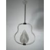 ANTICO LAMPADARIO BAROVIER & TOSO ANNI 40 VETRO MURANO FOGLIE TRASPARENTI OTTONE